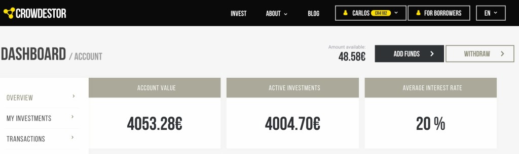 S4F Crowdestor Account August 2020