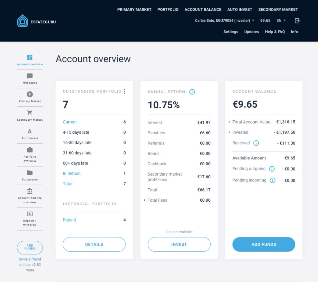 EstateGuru Update SavingsForFreedom October 2020