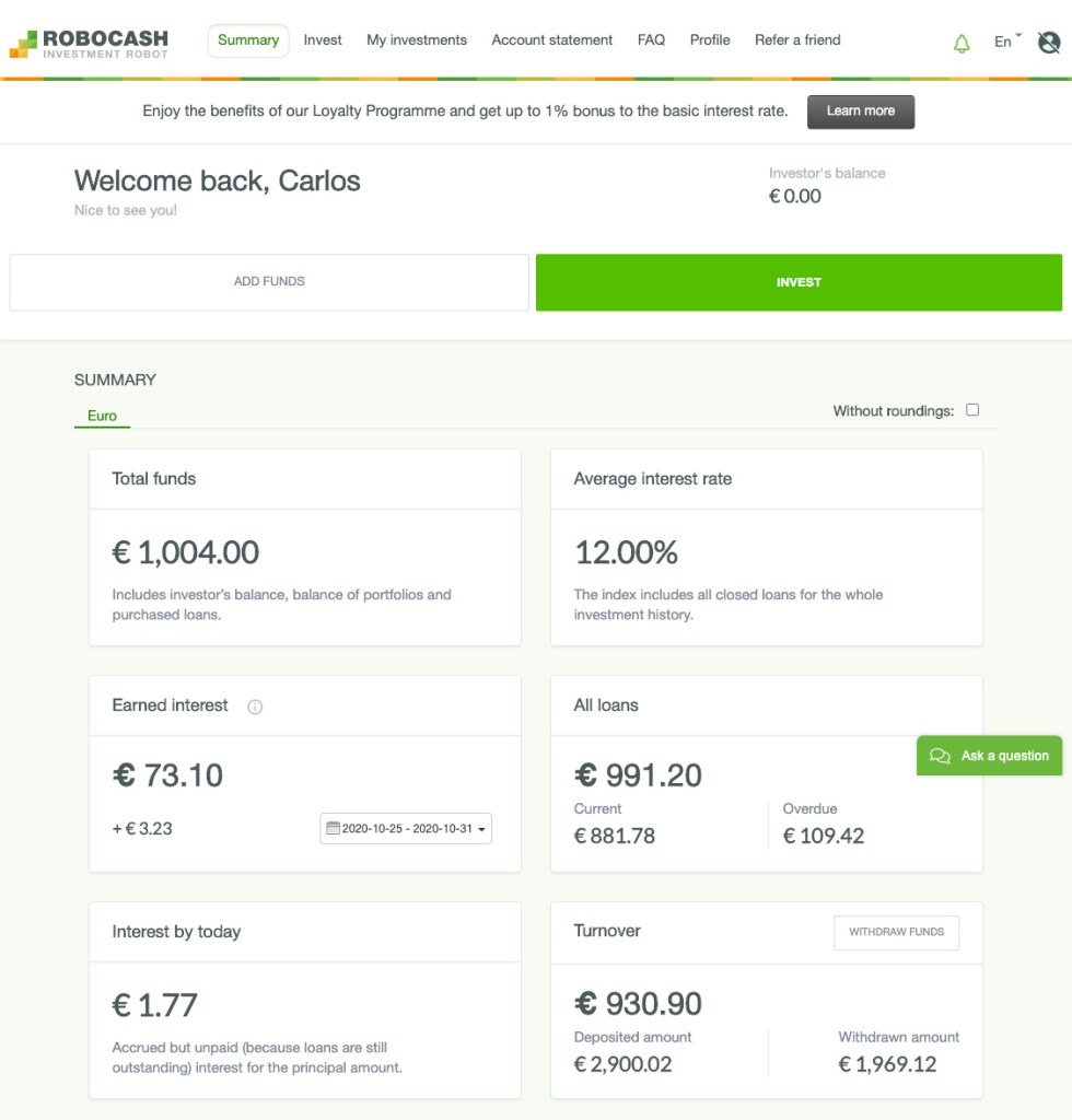 Robocash Update SavingsForFreedom October 2020