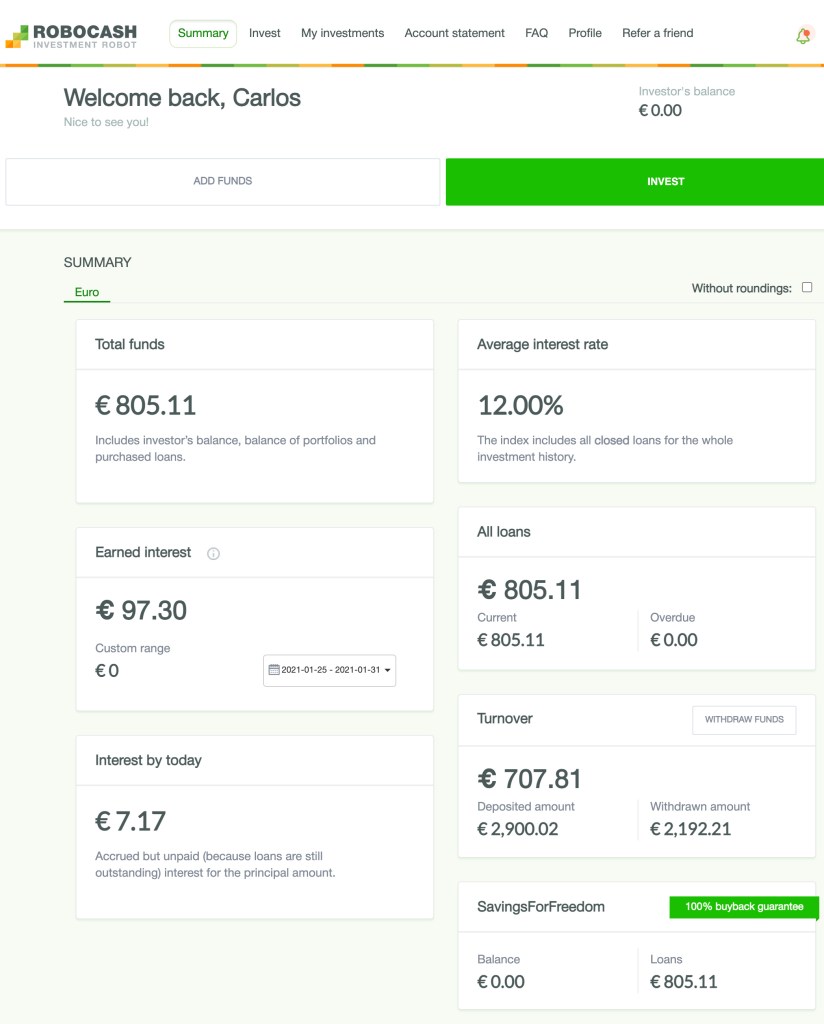 Robocash Update SavingsForFreedom January 2021