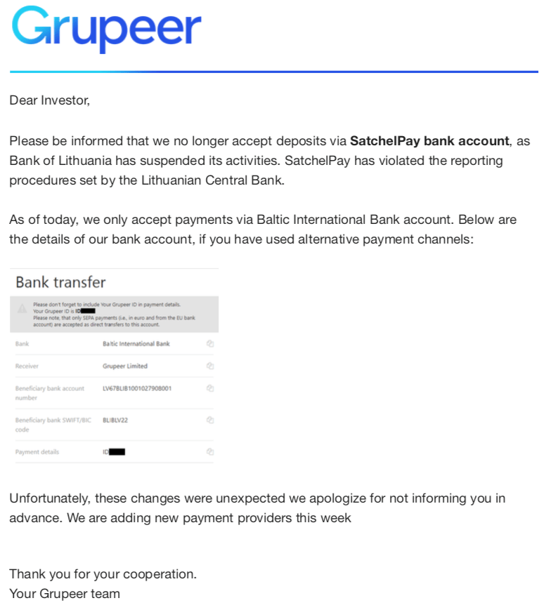 Grupeer Bank Issues @ Savings4Freedom