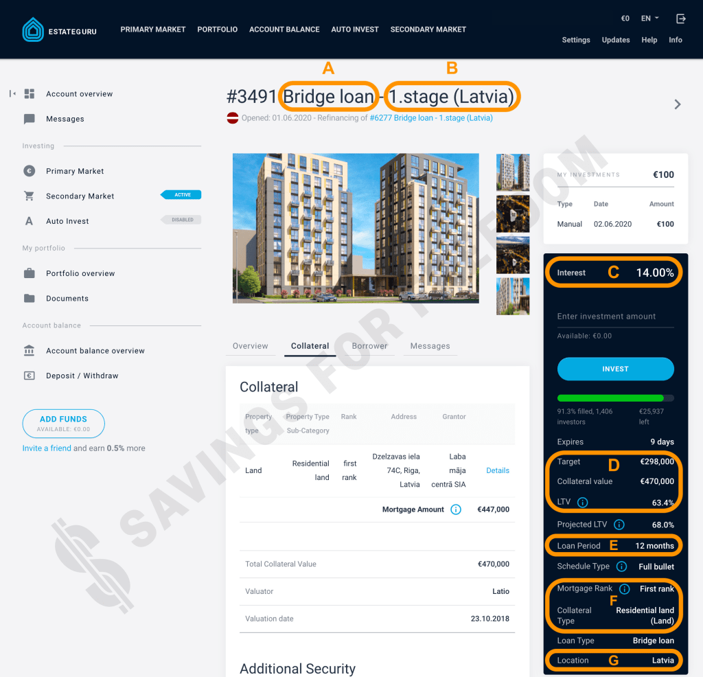 EstateGuru Platform Project @ Savings4Freedom